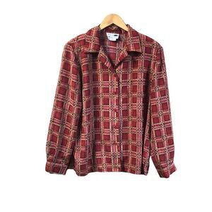 Leslie Fay Haberdashery Size 14 Vintage Shoulder Pads 80s Shirt